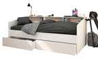Seng med oppbevaring "Sleep 4" hvit 90x200 cm forfra