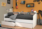 Seng med oppbevaring "Sleep 4" hvit 90x200 cm montert i rom