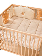 Bakside av sengebeskyttelse for babyseng og lekegrind 180x30 cm teddyfleece
