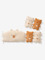 Montert sengebeskyttelse for babyseng og lekegrind 180x30 cm teddyfleece