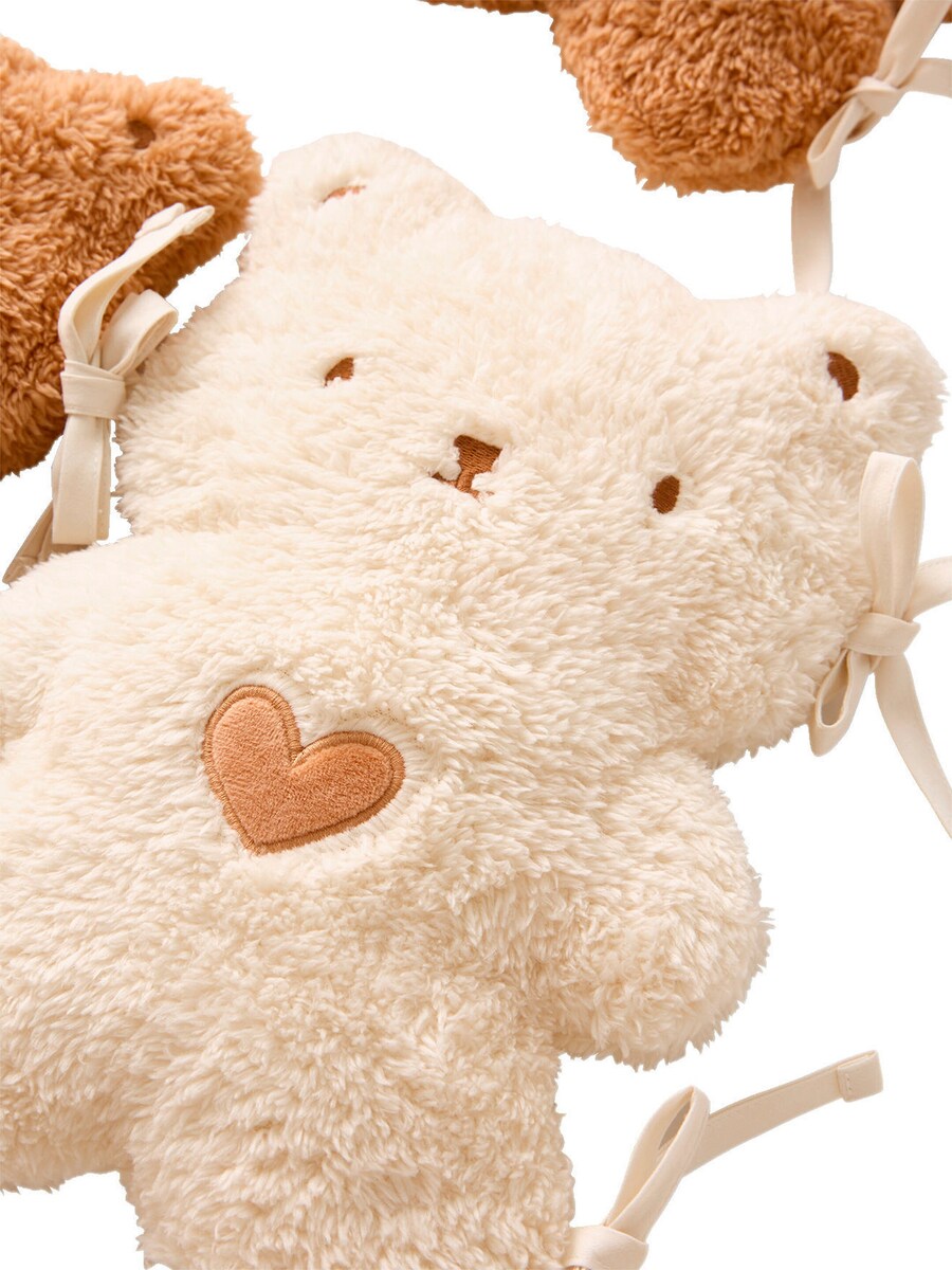 Sengebeskytter 180x30 cm teddyfleece med bamseputer