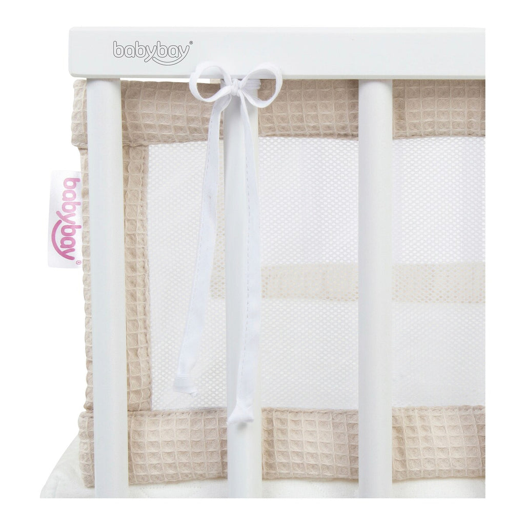 Montert sengebeskytter mesh-vaffelpiqué 168 x 24 cm bomull i babybay