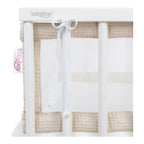 Montert sengebeskytter mesh-vaffelpiqué 168 x 24 cm bomull i babybay