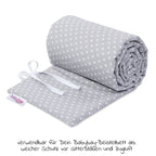 Sengebeskytter økologisk bomull for bedside crib, lysegrå - Babybay bakside