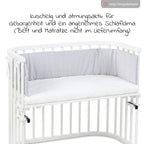 Detalj av mønster på Sengebeskytter økologisk bomull for bedside crib, lysegrå - Babybay