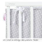Montert Sengebeskytter økologisk bomull for bedside crib, lysegrå - Babybay på beistellbett