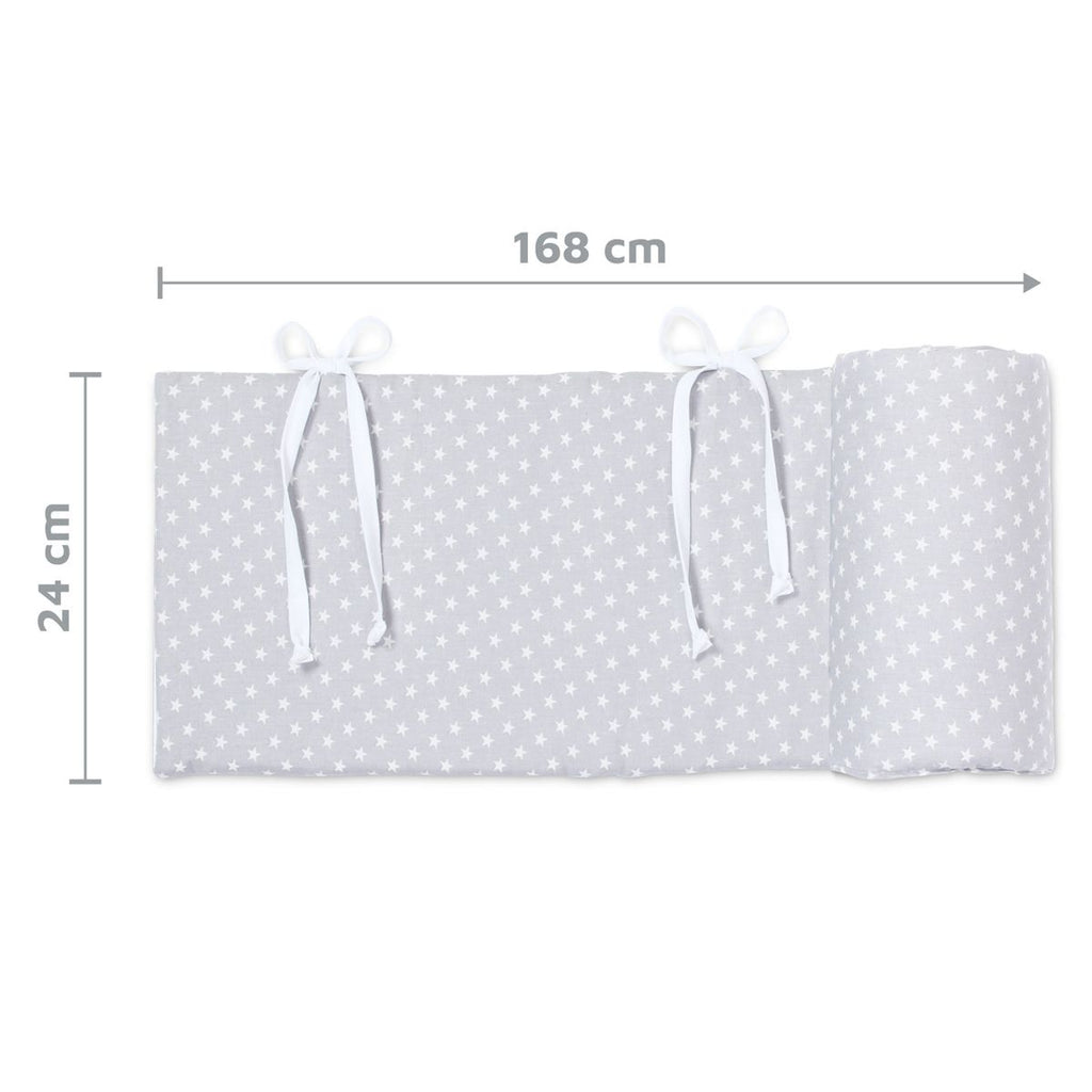 Bindebånd på Sengebeskytter økologisk bomull for bedside crib, lysegrå - Babybay