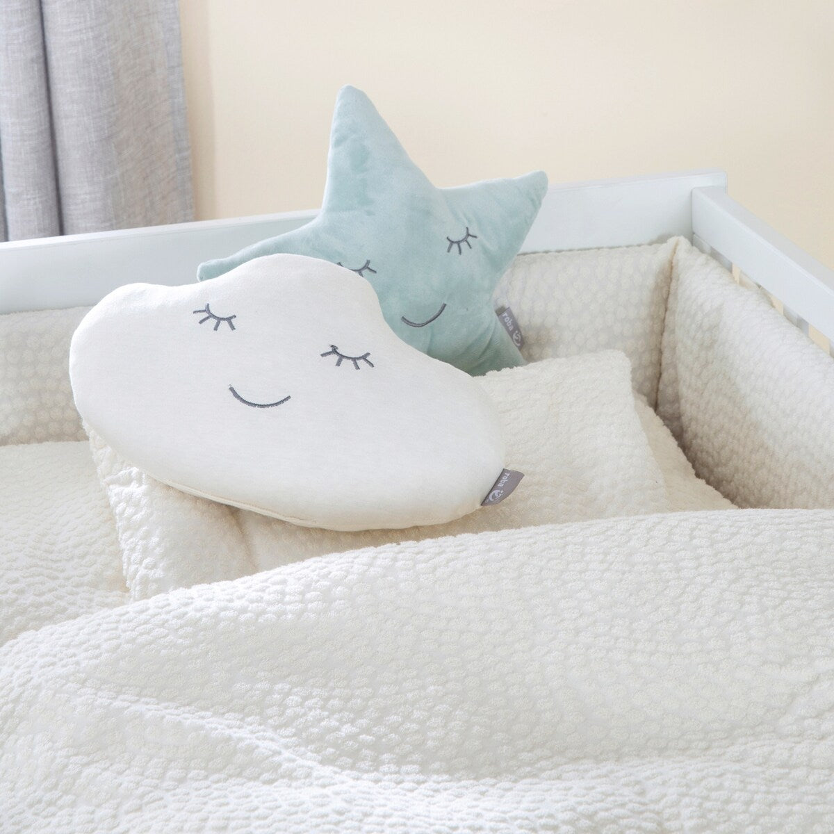 Sengebeskytter Seashells 170x18 cm bomull/polyester montert i babybett
