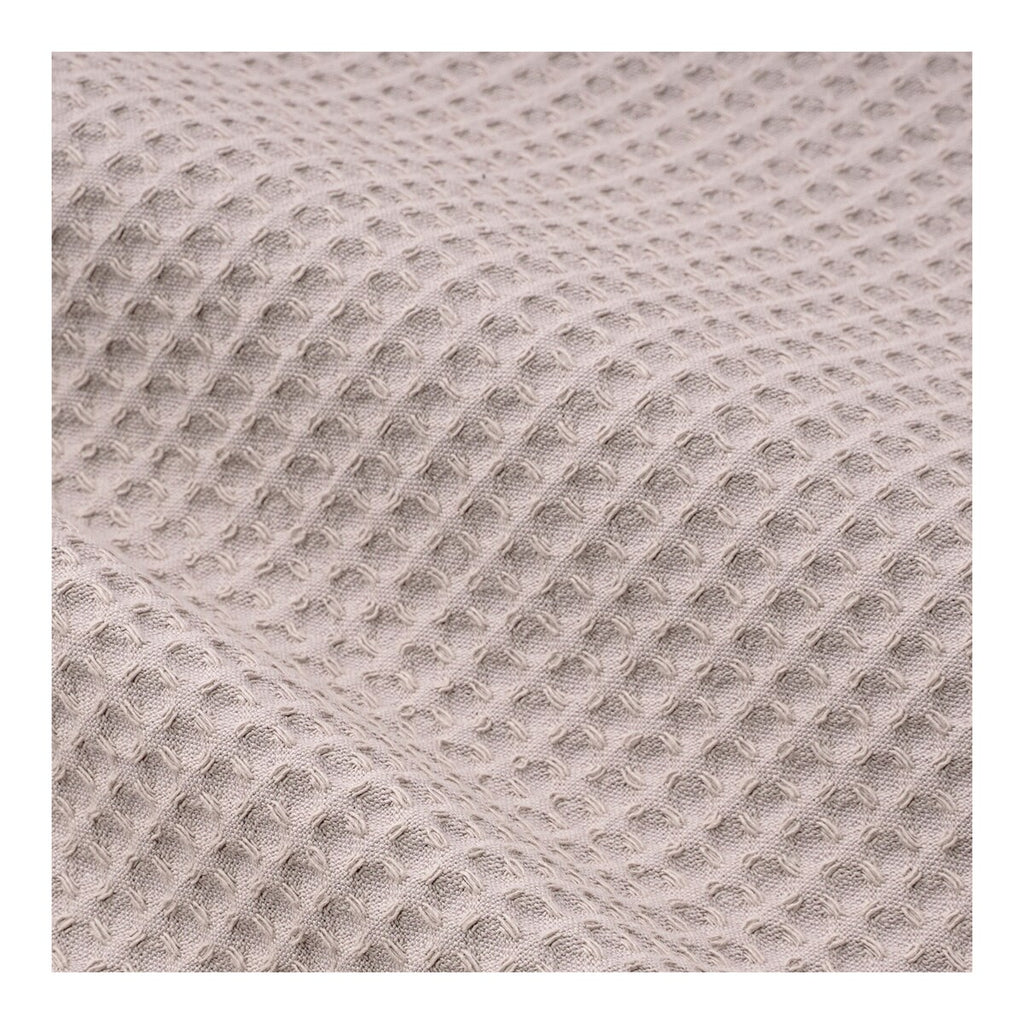 Montert sengebeskytter vaffelpiké 180x35 cm bomull nougat