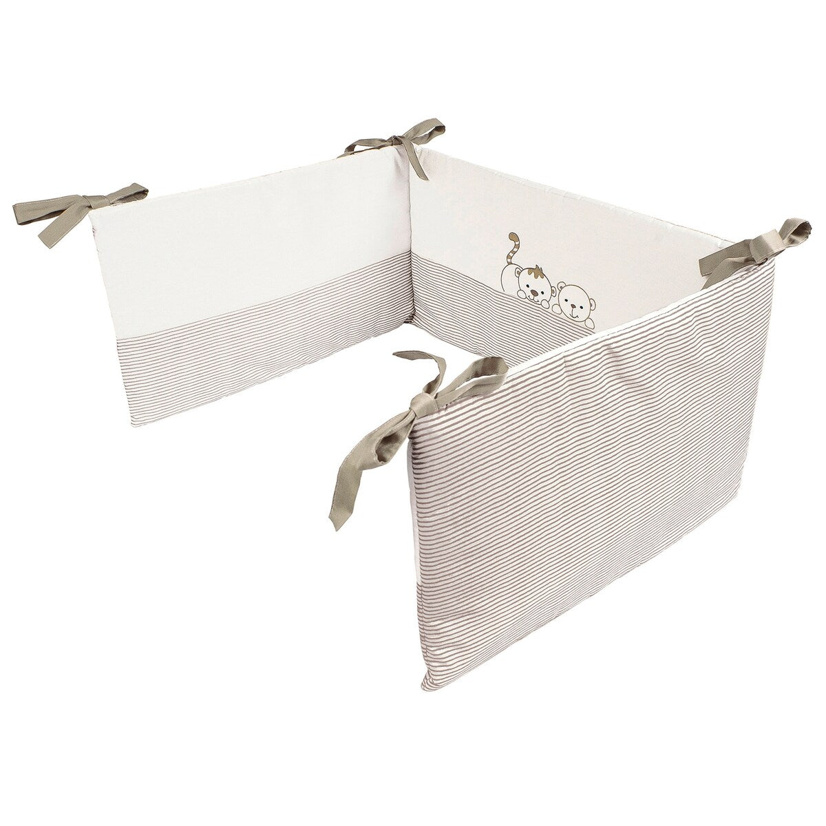 Sengebeskytter Wild Friends bomull 180x34 cm forfra