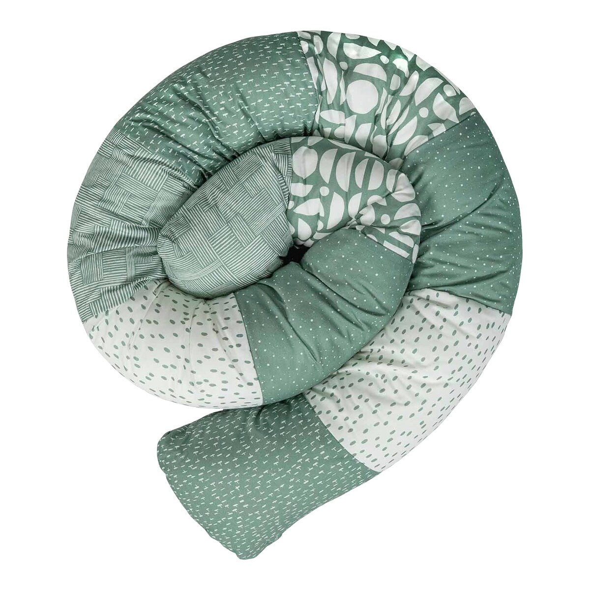 Sengebeskytterslange Classics 300 cm patchwork i bomull - Ullenboom
