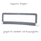 Sengehest sammenleggbar 150 x 50 cm grå - Fillikid bakside