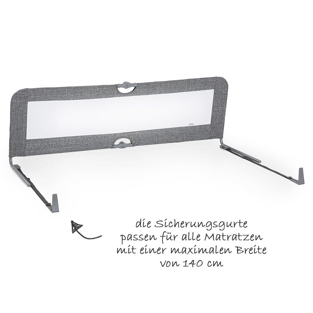 Montert Sengehest Sleep'n Safe Plus XL 150 cm grå melange på seng