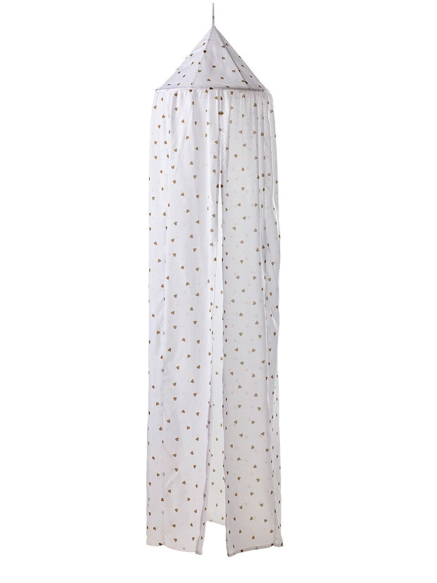 Sengehimmel med hjertemønster polyester 250 cm bakside