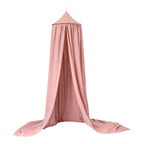 Sengehimmel i musselin i dusty rose farge