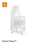 Sengehimmel til Sleepi hvit, lett stoff - Stokke forfra