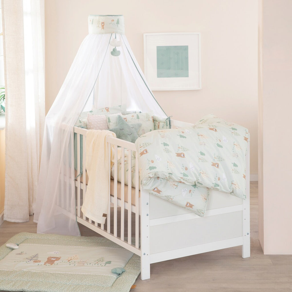 Sengesett 4 deler Woodland Buddies med sengehimmel forfra