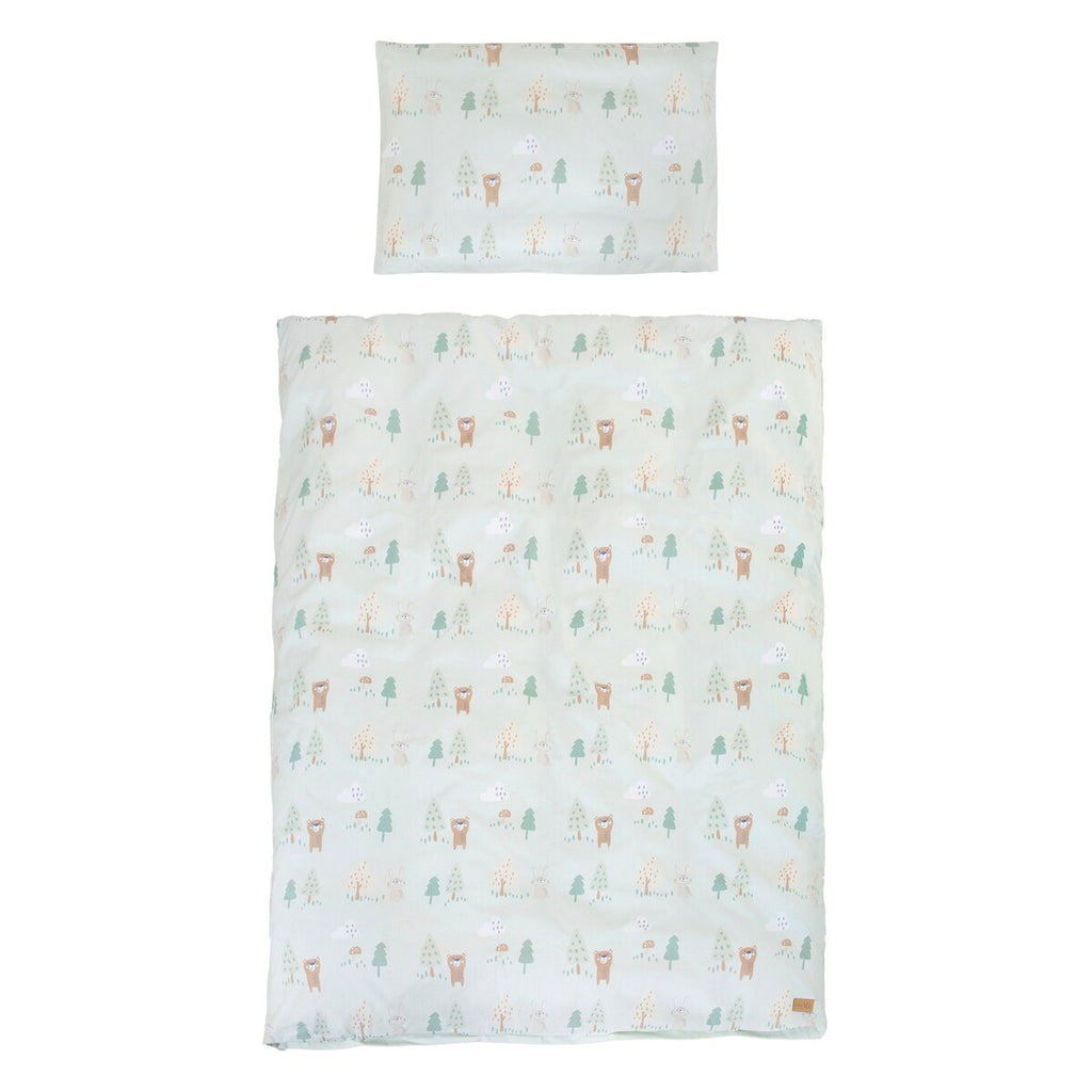 Sengesett 4 deler Woodland Buddies med sengehimmel montert i seng