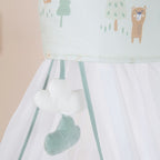 Sengesett 4 deler Woodland Buddies med sengehimmel polstret nestchen
