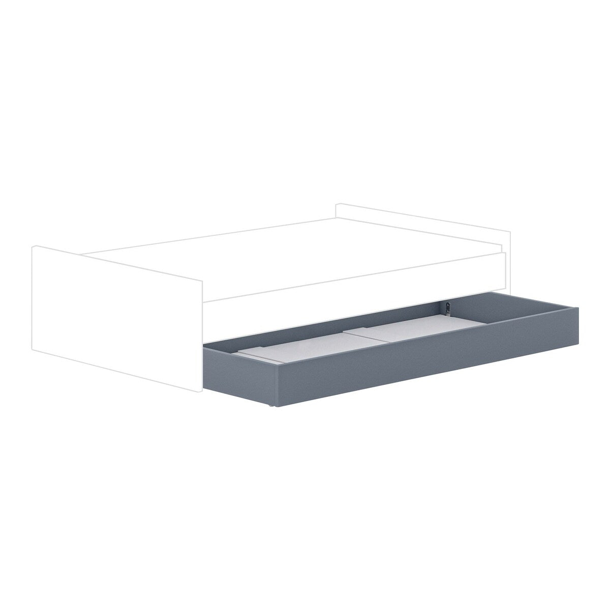 Montert Sengeskuff Little Flo 90x190 cm med hjul under seng
