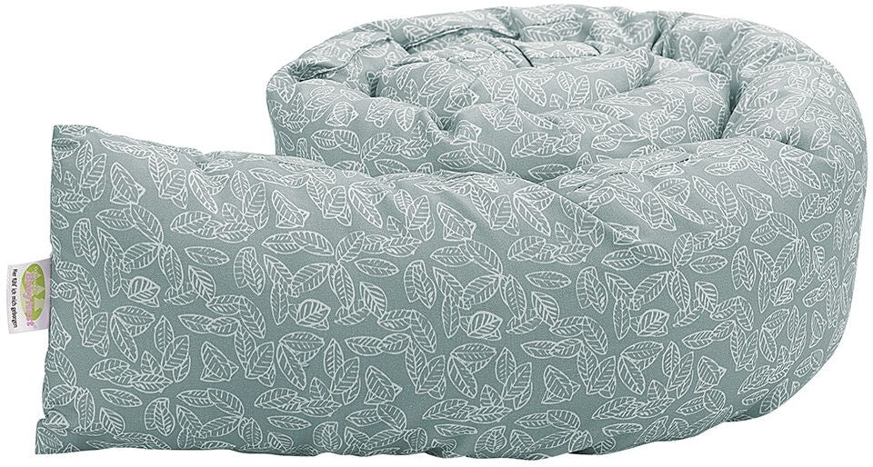 Sengeslange 180 cm bomull White Leaves grey - Odenwälder sett forfra