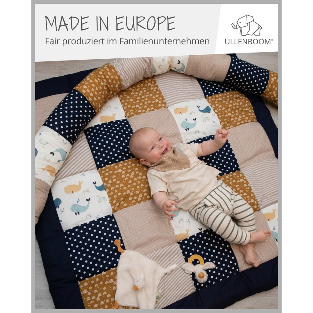 Montert Sengeslange 200 cm patchwork i bomull Ø 13 cm i barneseng