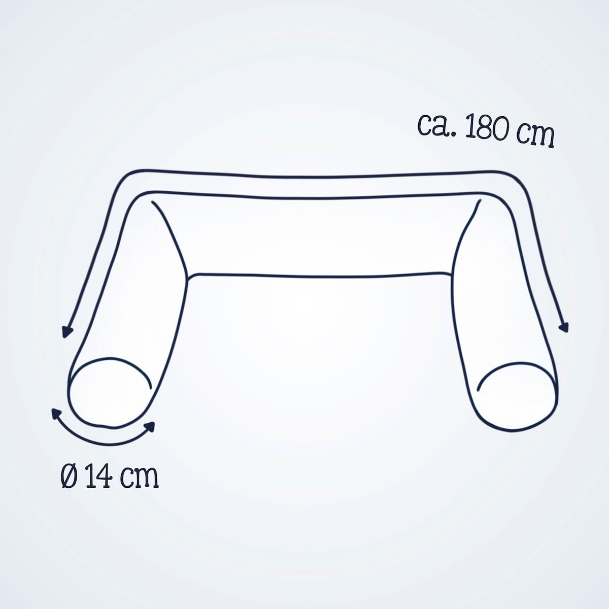 Sengeslange jersey 180 cm Ø14 cm bomull - Julius Zöllner