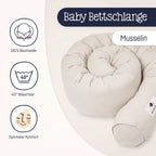 Sengeslange musselin bomull 180 cm Julius Zöllner detalj av materiale