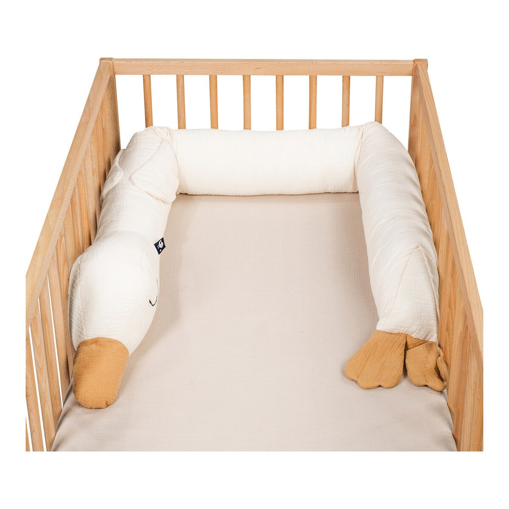 Nærbilde av stoffet på Sengeslange musselin Sleep Buddy 180 cm