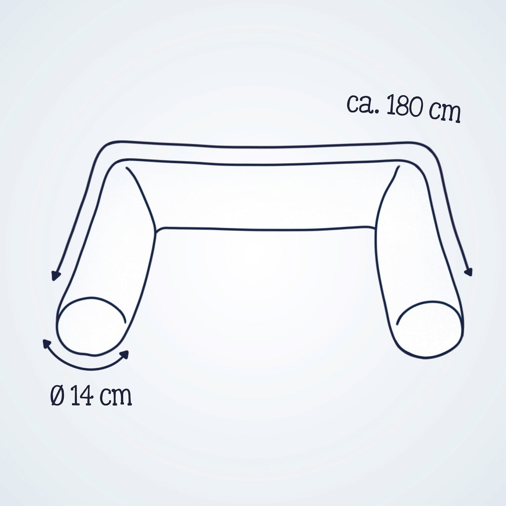 Sengeslange økologisk bomull 180 cm, Ø 14 cm - Julius Zöllner