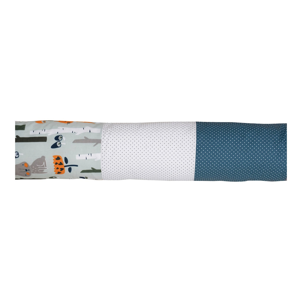 Sengeslange patchwork 400 cm bomull foldet i sengen