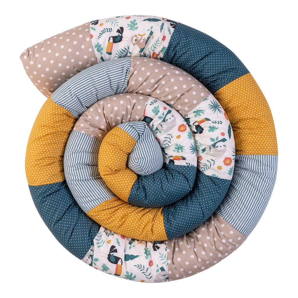 Montert sengeslange patchwork 400 cm bomull i babyseng
