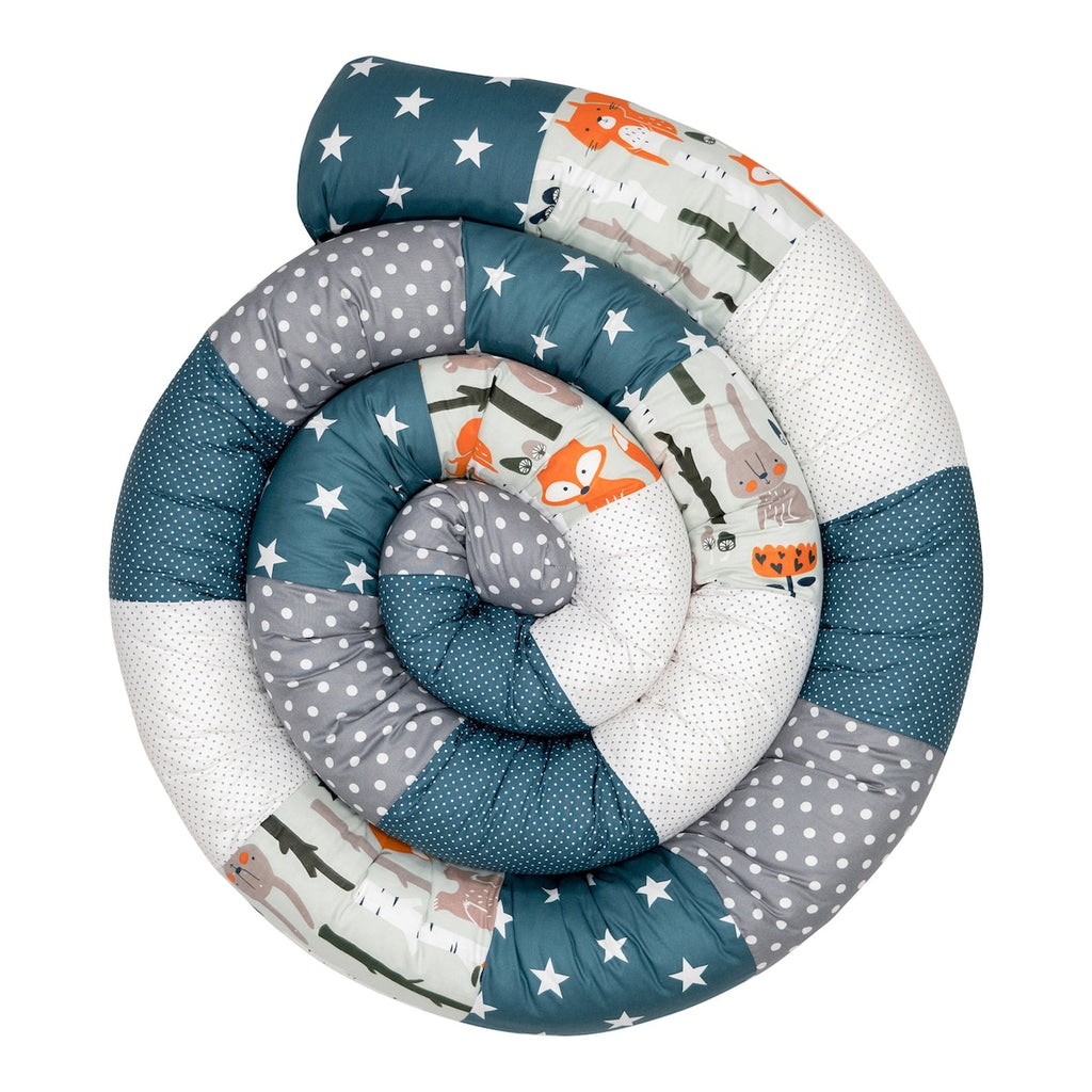 Sengeslange patchwork 400 cm bomull detalj av sømmer
