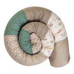 Sengeslangebeskytter patchwork 200 cm vaffelpiqué/cord forfra