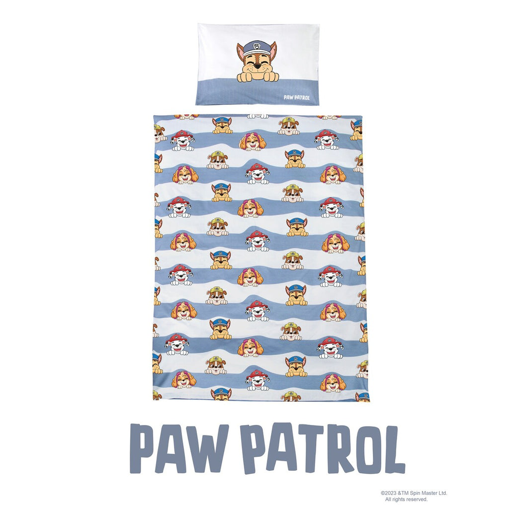 Sengetøy 2-delt Paw Patrol bomull 40x60/100x135 cm forfra