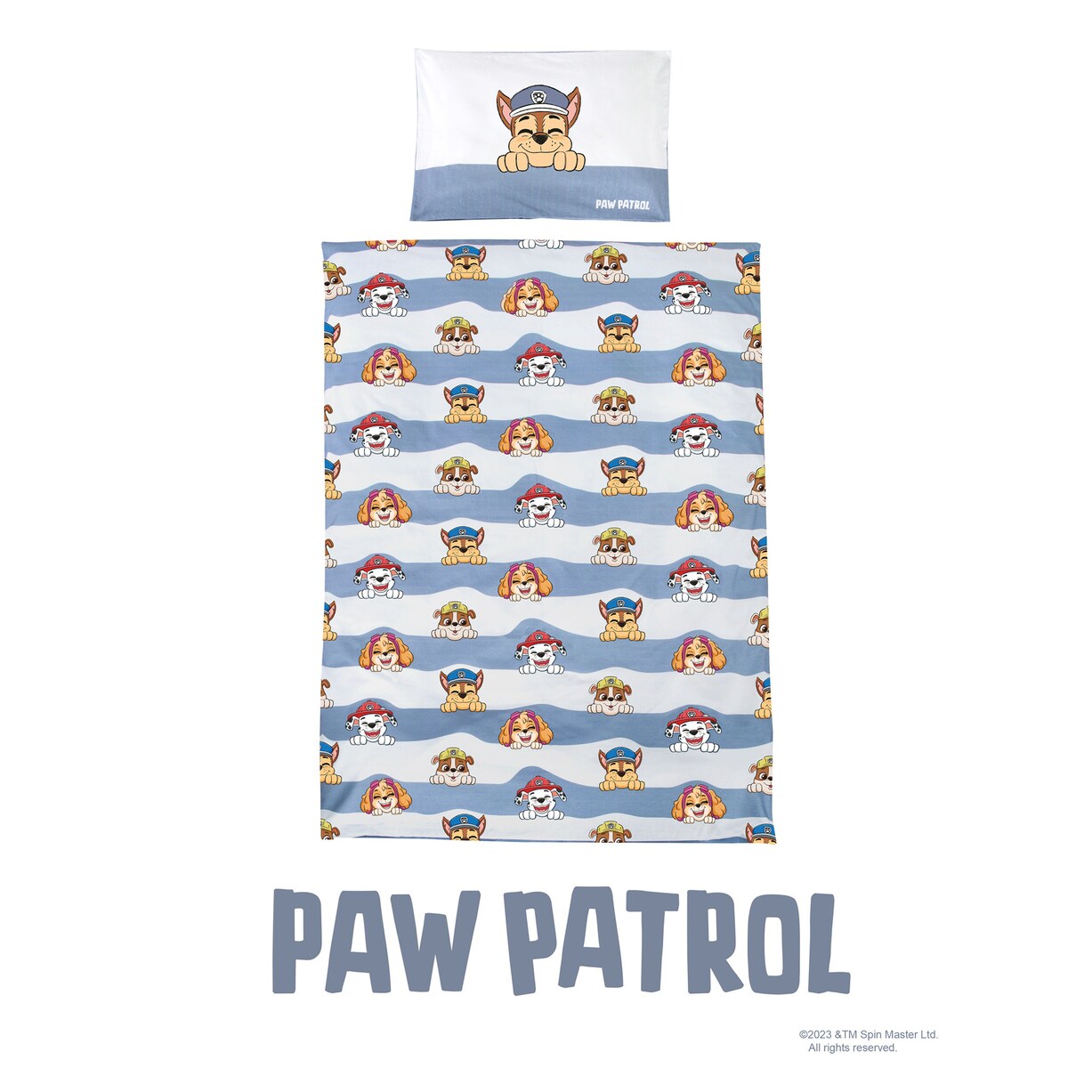 Sengetøy 2-delt Paw Patrol bomull 40x60/100x135 cm forfra