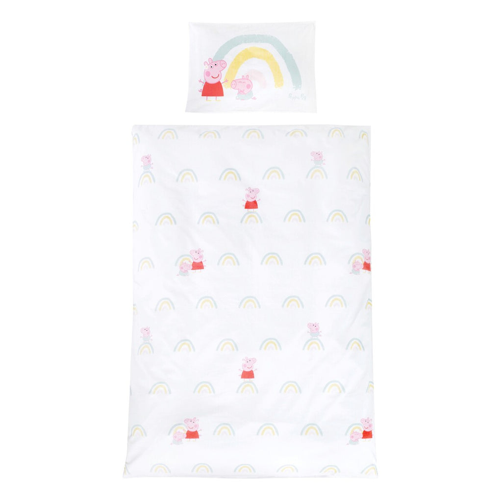 Sengetøy 2-delt Peppa Pig bomull 40x60/100x135 cm forfra