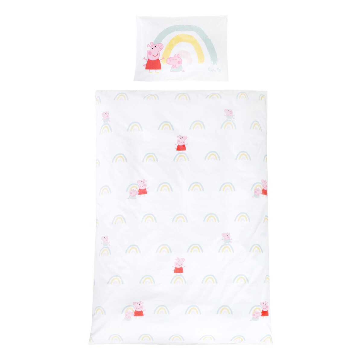 Sengetøy 2-delt Peppa Pig bomull 40x60/100x135 cm forfra