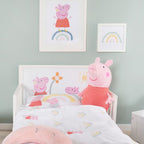 Sengetøy 2-delt Peppa Pig bomull 40x60/100x135 cm detalj søm