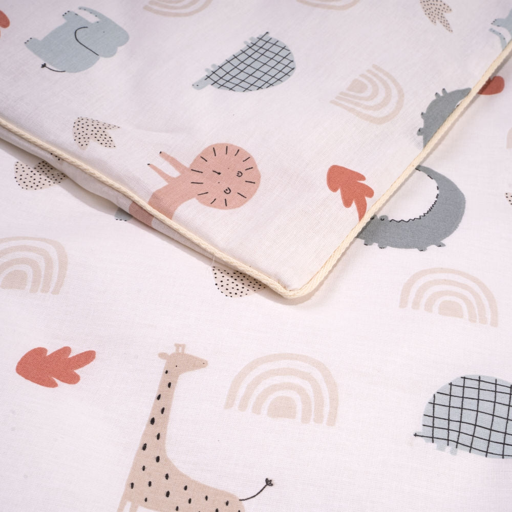 Sengetøy økologisk bomull GOTS 80x80 cm Wild Friends detalj