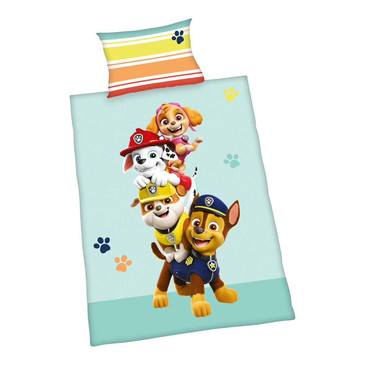 Sengetøy flanel vendbart PAW Patrol forfra