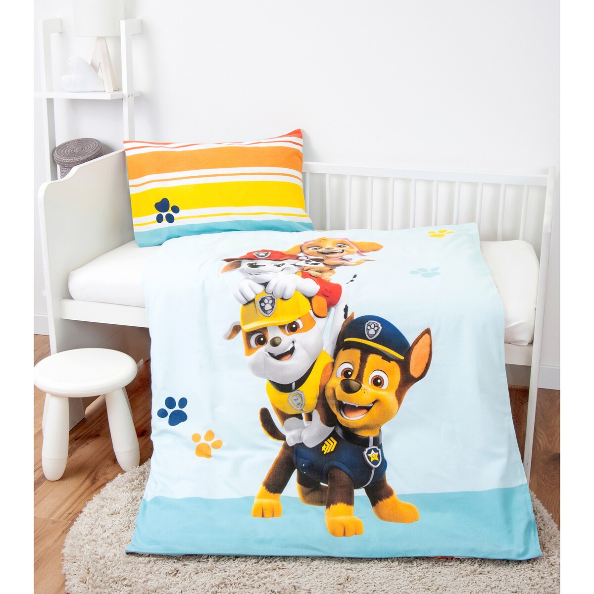 Sengetøy flanel vendbart PAW Patrol detalj av stoff