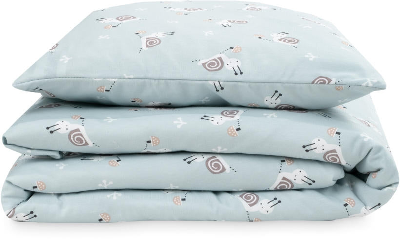 Sengetøy jersey bomull 100x135 cm Schnecke - Zöllner detalj av glidelås