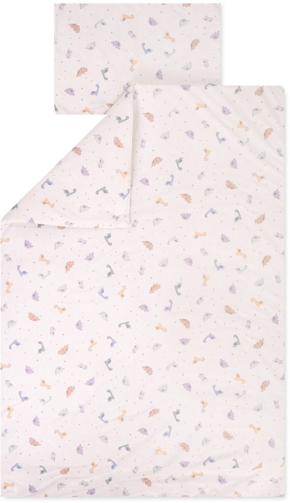 Sengetøy jersey bomull 100x135 cm Little Dinos bakside