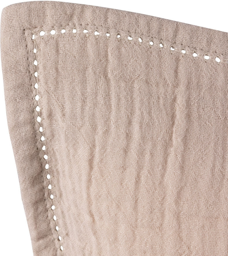 Detalj av Sengetøy junior musselin 100x135 cm Seabreeze beige - Sebra med dekorativ kant