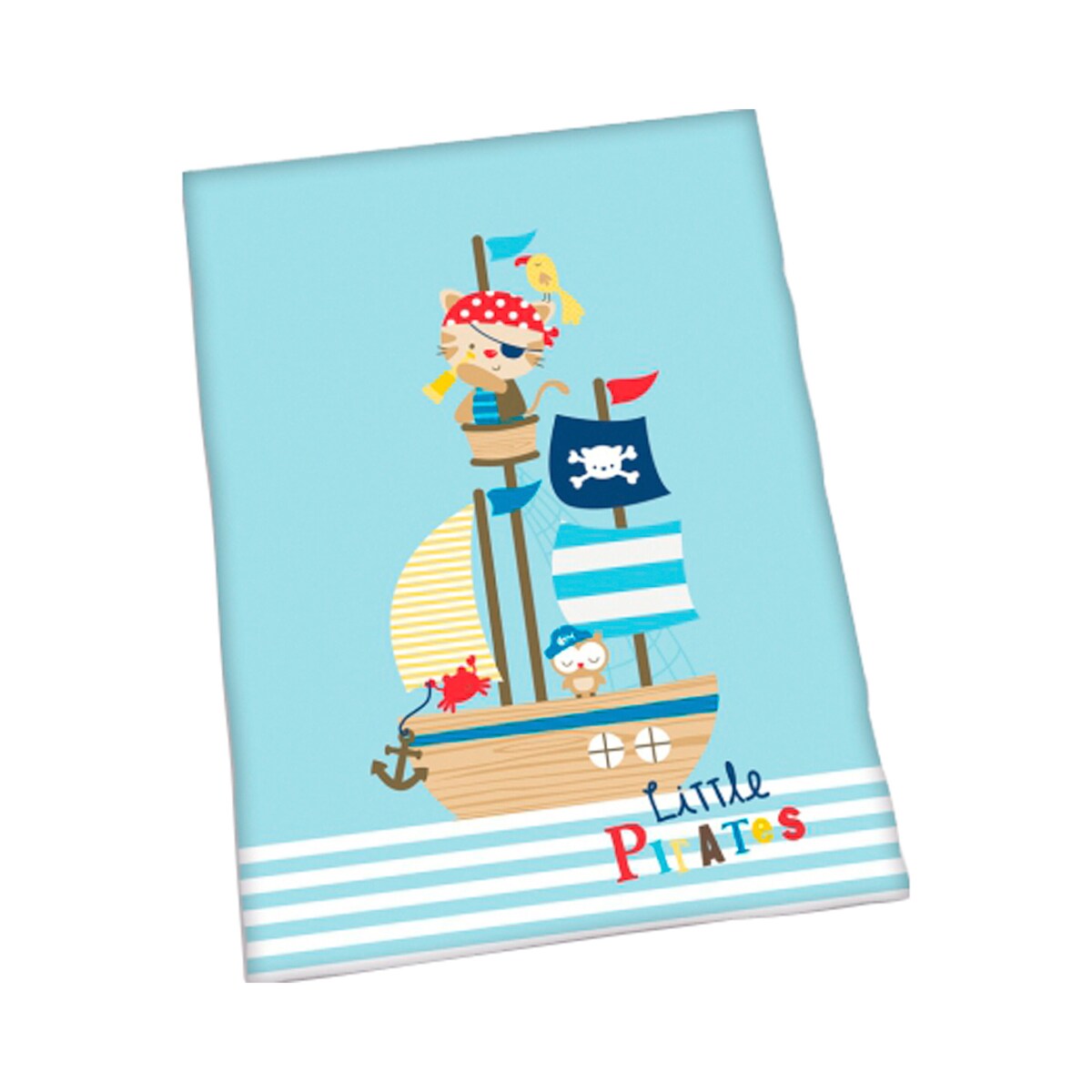Sengetøy Little Pirates bomull linon 40x60/100x135 cm bakside