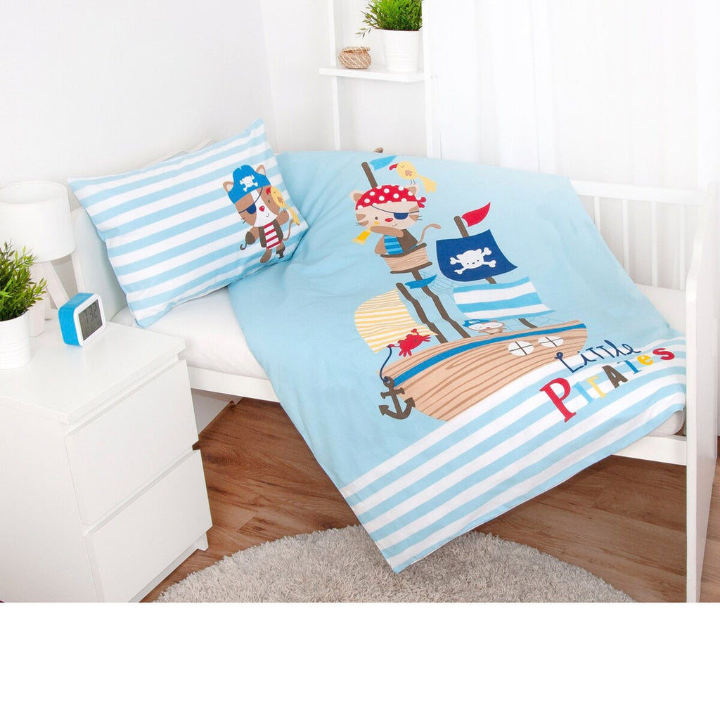 Sengetøy Little Pirates bomull linon 40x60/100x135 cm pakket