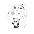 Sengetøy Panda renforcé bomull 40x60/100x135 cm forfra med panda- og stjernedesign