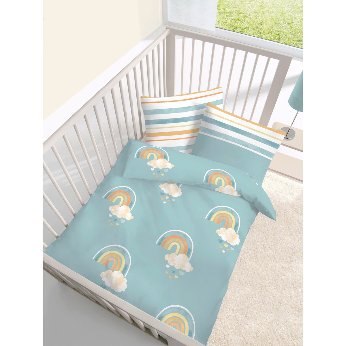 Sengetøy renforcé Paw Patrol 40x60/100x135 cm bomull montert på seng