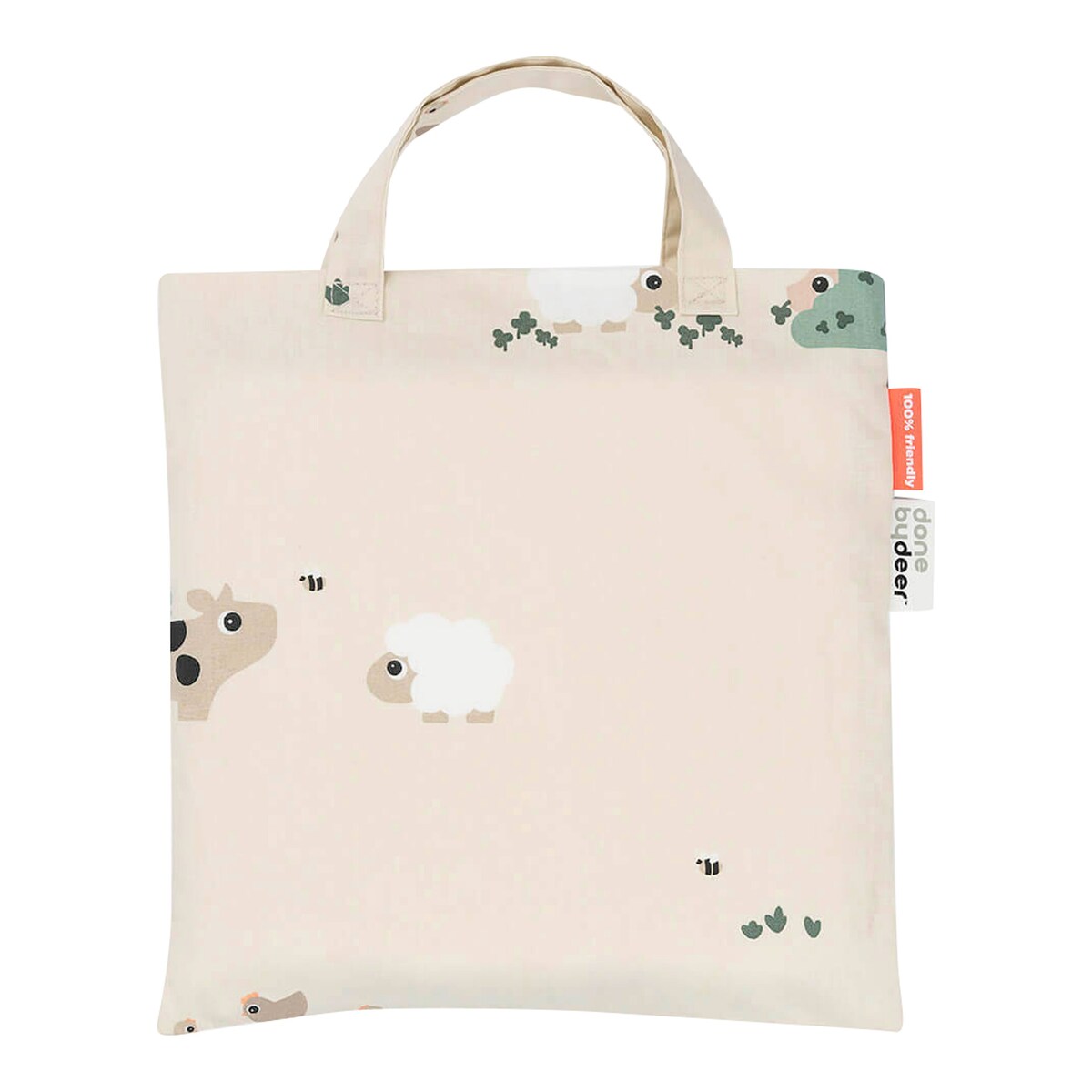 Sengetøy Tiny farm bomull 100x135/40x60 cm bakside med mønster